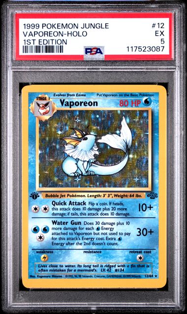 Vaporeon (1st Edition) #12 - [Graded PSA 5] Jungle (JU)