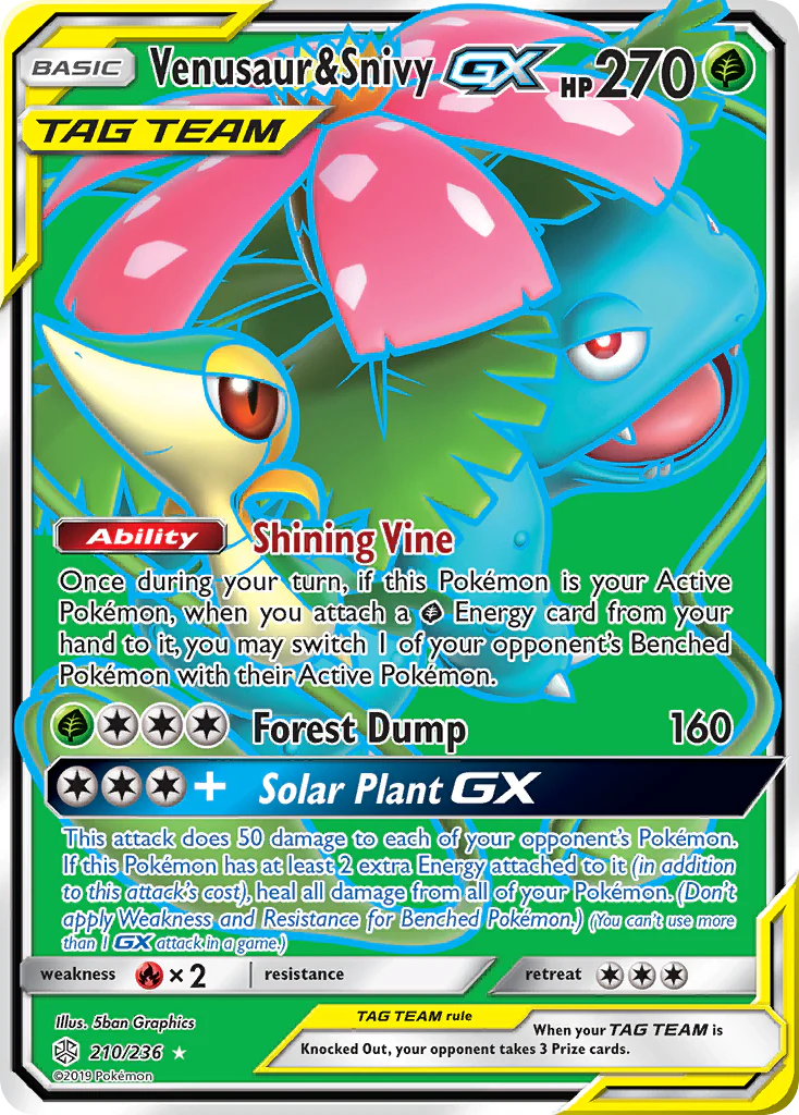 Venusaur & Snivy-GX (210/236) - [Full Art] Cosmic Eclipse (CEC)