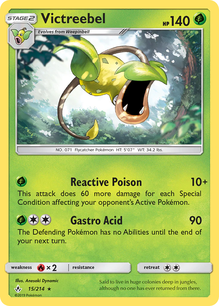 Victreebel (15/214) - [Reverse Holo] Unbroken Bonds (UNB)