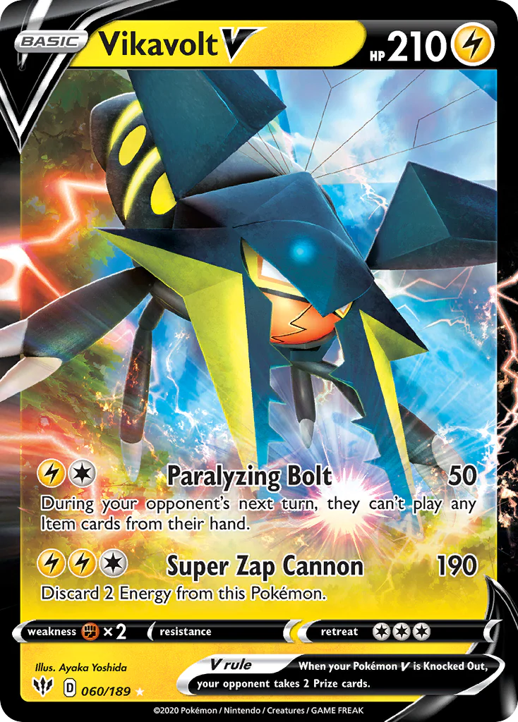 Vikavolt V (60/189) - [Holo Foil] Darkness Ablaze (DAA)