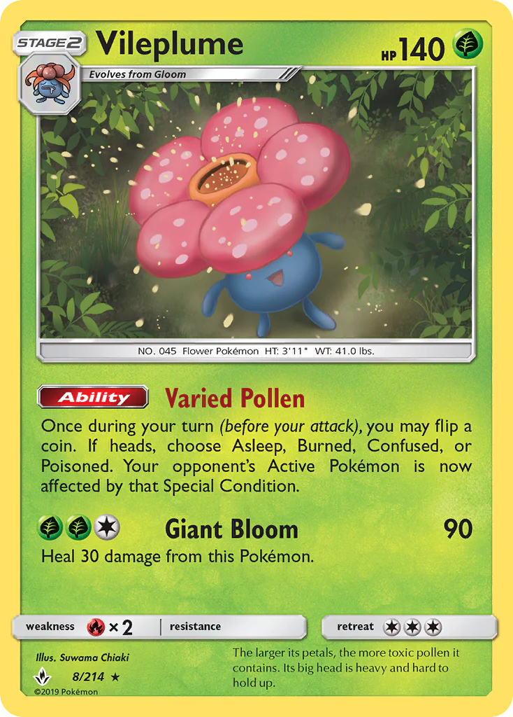 Vileplume (8/214) - [Holo Foil] Unbroken Bonds (UNB)