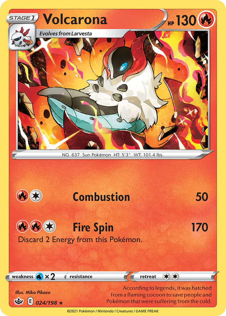 Volcarona (24/198) - [Reverse Holo] Chilling Reign (CRE)