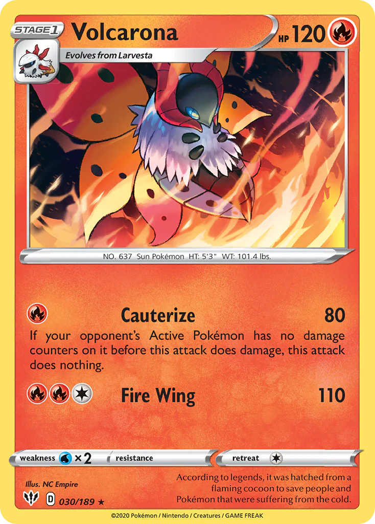 Volcarona (30/189) - [Reverse Holo] Darkness Ablaze (DAA)