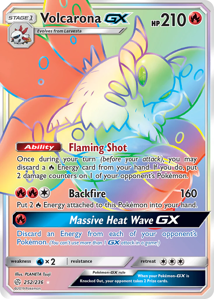 Volcarona-GX (252/236) - [Rainbow Holo] Cosmic Eclipse (CEC)