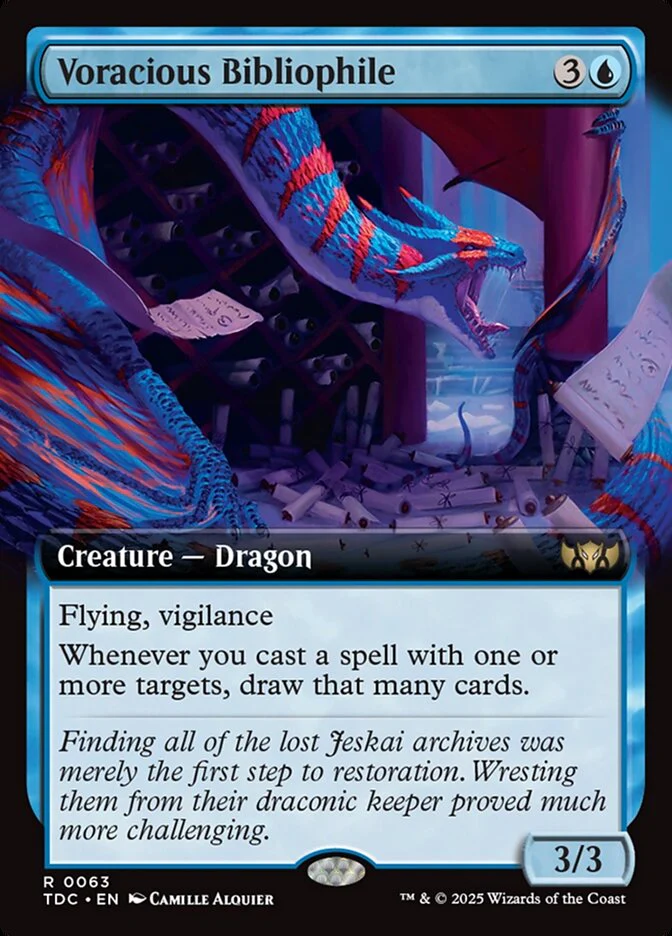 Voracious Bibliophile - [Extended Art] Tarkir: Dragonstorm Commander (TDC)