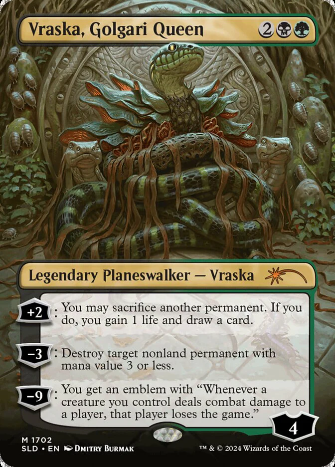 Vraska, Golgari Queen (1702) - [Borderless] Secret Lair Drop (SLD)