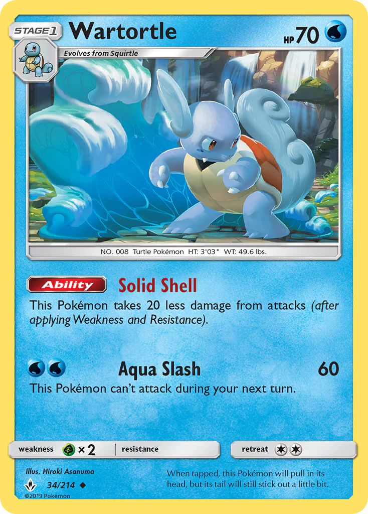 Wartortle (34/214) - [Reverse Holo] Unbroken Bonds (UNB)
