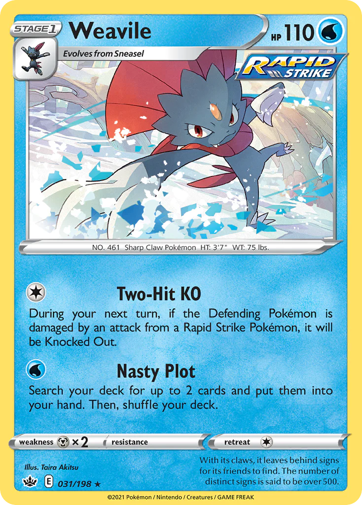 Weavile (31/198) - [Holo Foil] Chilling Reign (CRE)