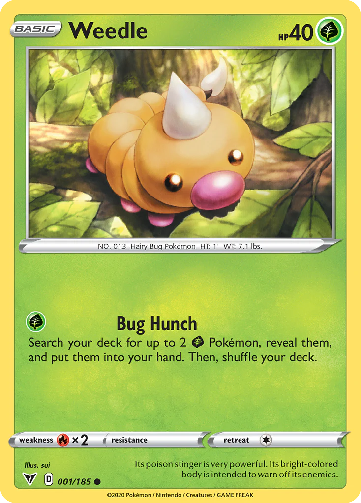 Weedle (1/185) - [Reverse Holo] Vivid Voltage (VIV)