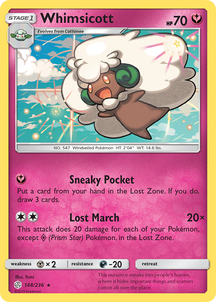 Whimsicott (148/236) - [Reverse Holo] Cosmic Eclipse (CEC)
