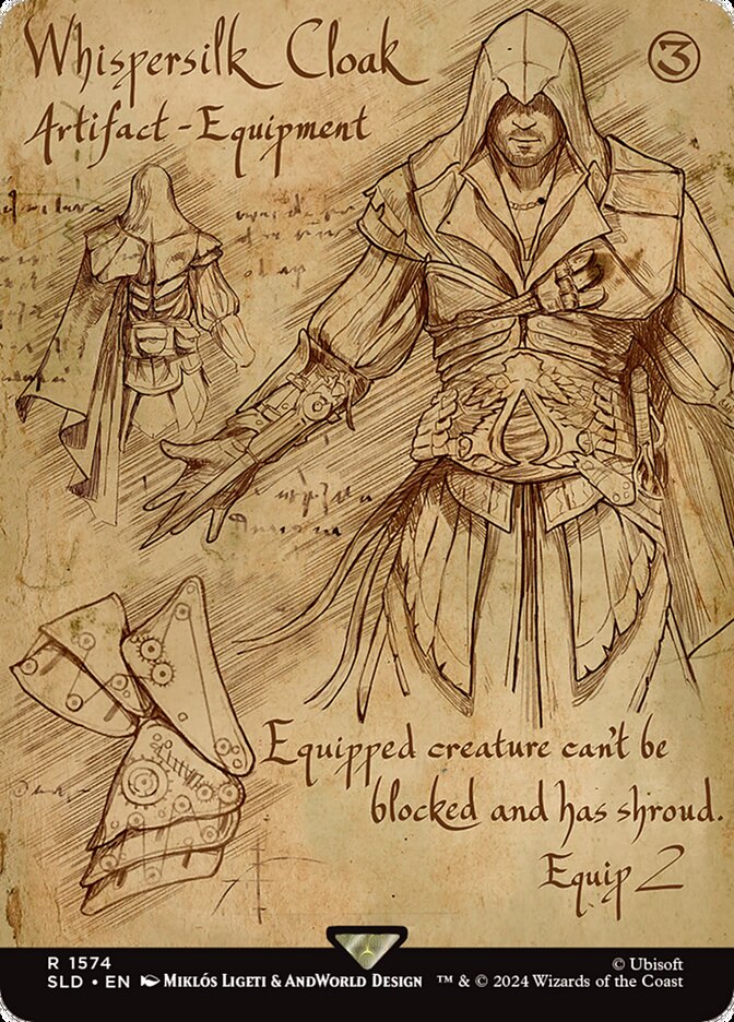 Whispersilk Cloak (1574) - [Borderless] Secret Lair Drop (SLD)