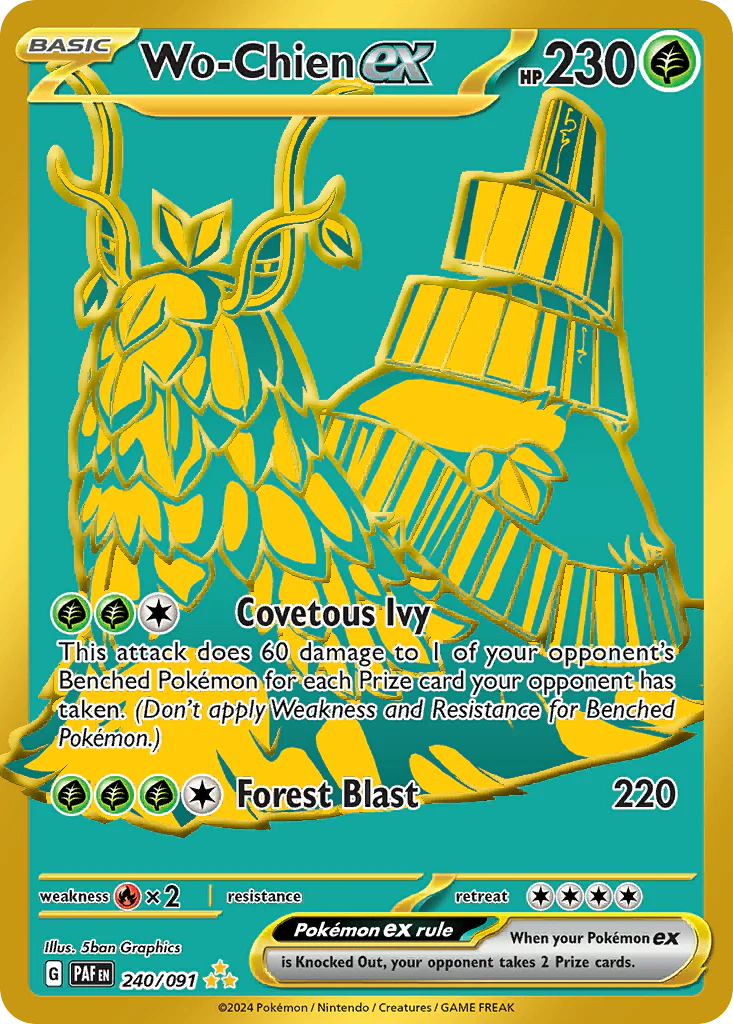 Wo-Chien ex (240/91) - [Gold Holo] Paldean Fates (PAF)