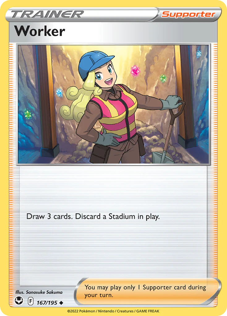 Worker (167/195) - [Reverse Holo] Silver Tempest (SIT)