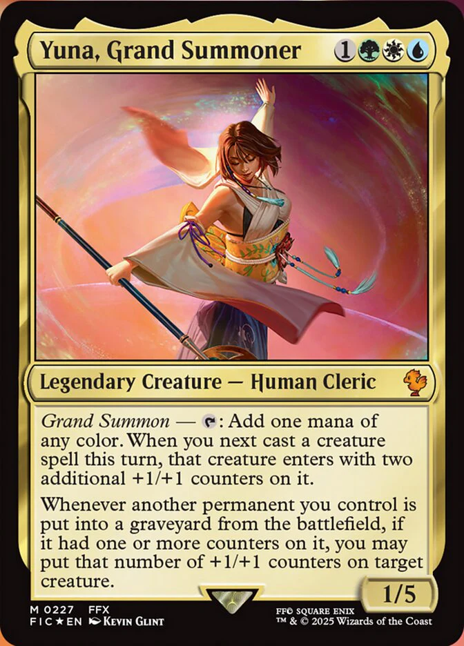 Yuna, Grand Summoner (227) - [Surge Foil] Final Fantasy Commander (FIC)