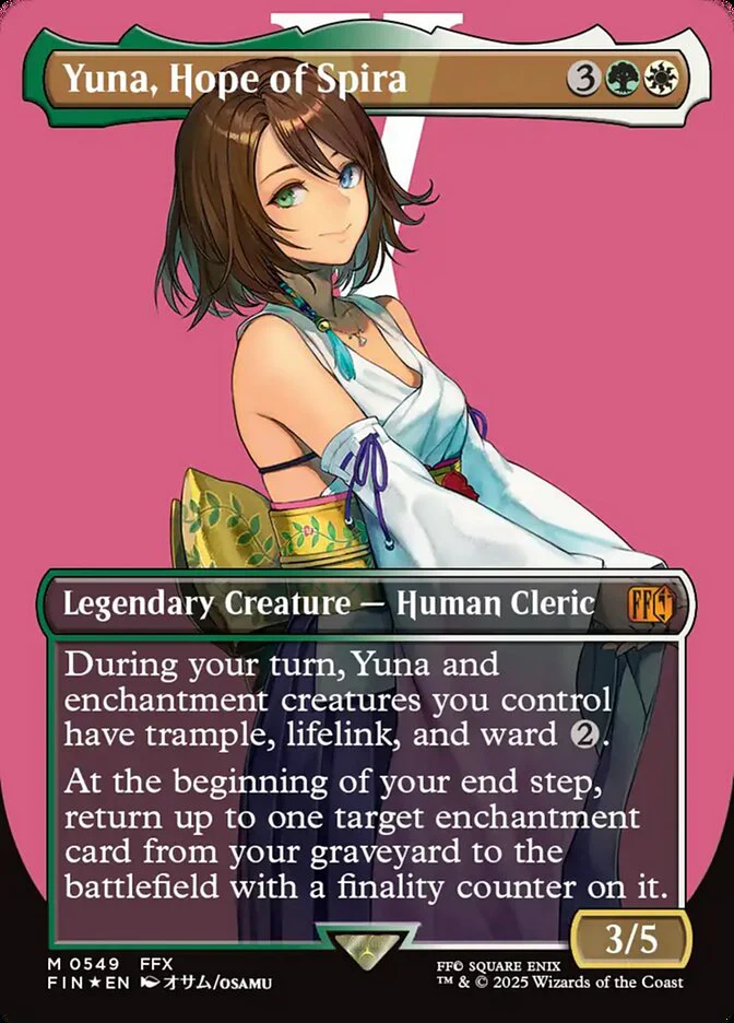 Yuna, Hope of Spira (549) - [Surge Foil, Borderless] Final Fantasy (FIN)