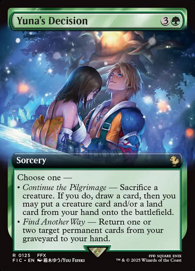 Yuna's Decision (125) - [Foil, Extended Art] Final Fantasy Commander (FIC)