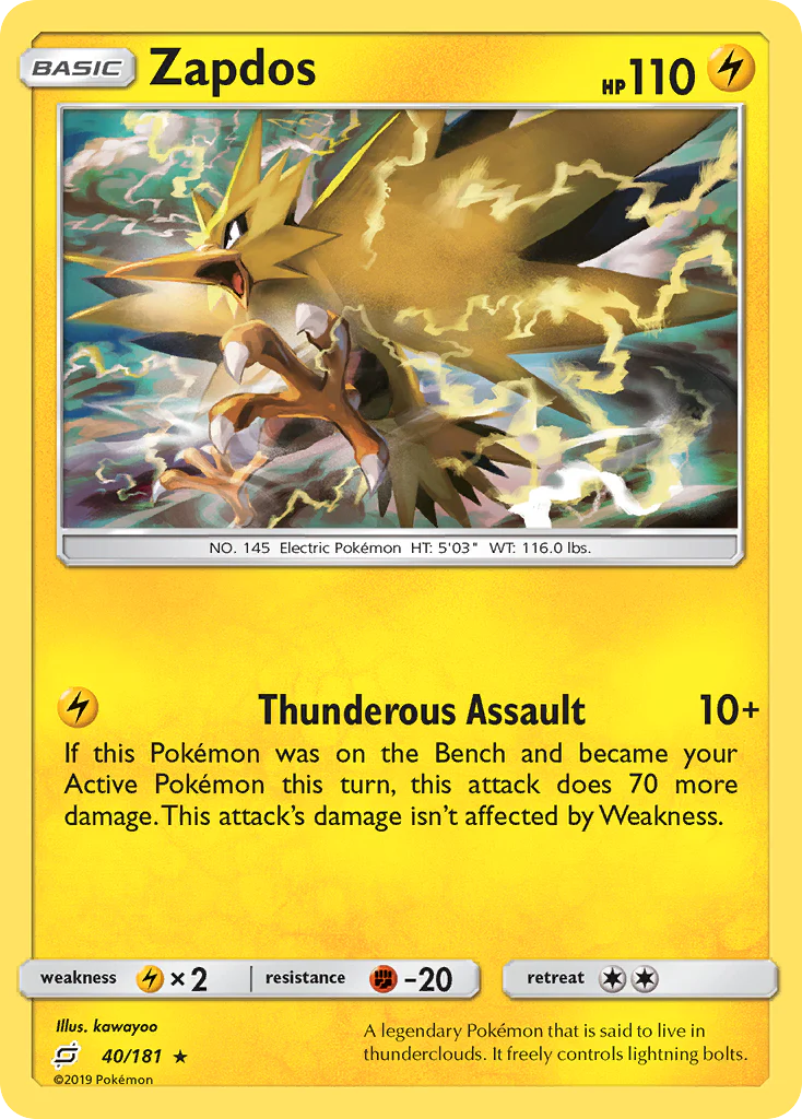 Zapdos (40/181) - [Reverse Holo] Team Up (TEU)