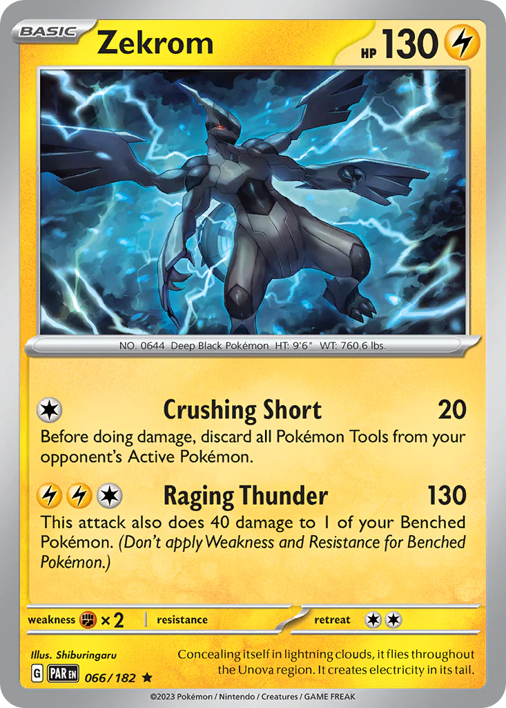 Zekrom (66/182) - [Reverse Holo] Paradox Rift (PAR)