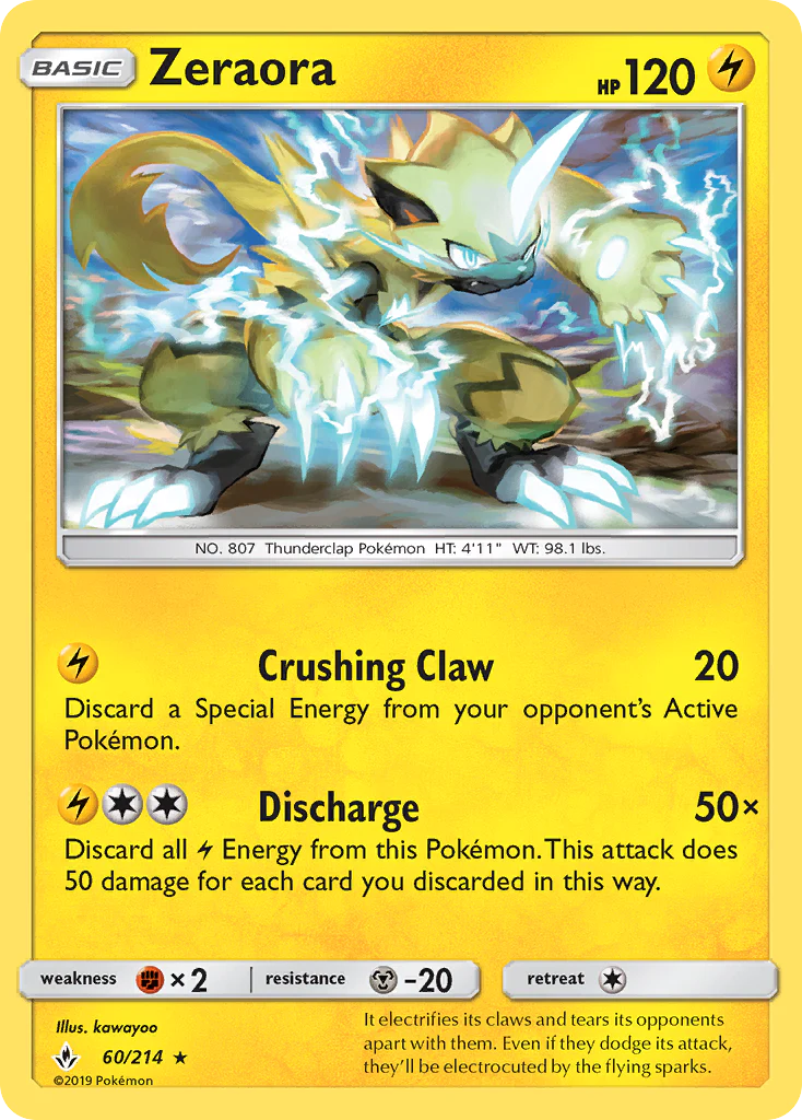 Zeraora (60/214) - [Reverse Holo] Unbroken Bonds (UNB)